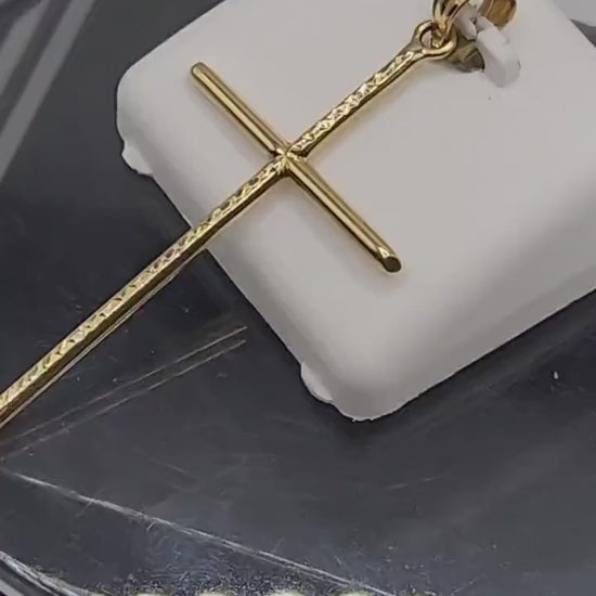 14K Gold Large Cross Pendant
