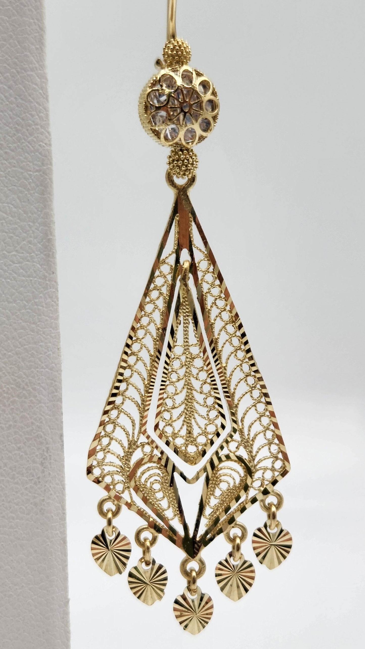 10K gold Filigree dangle earrings