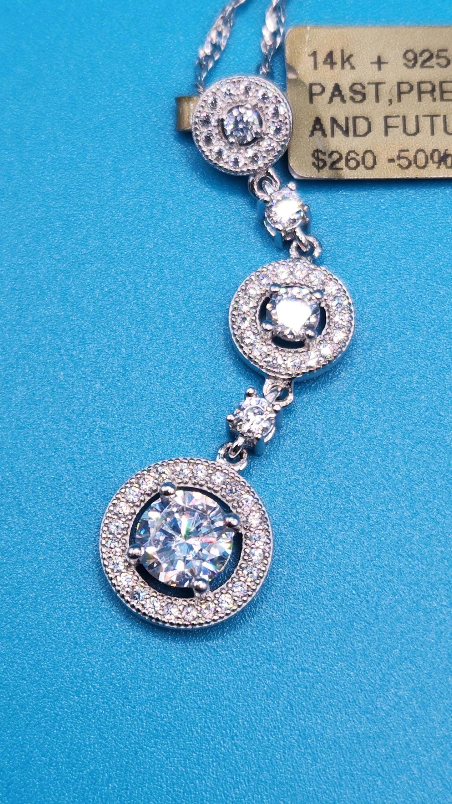 Silver Necklace with 14k White Gold plating