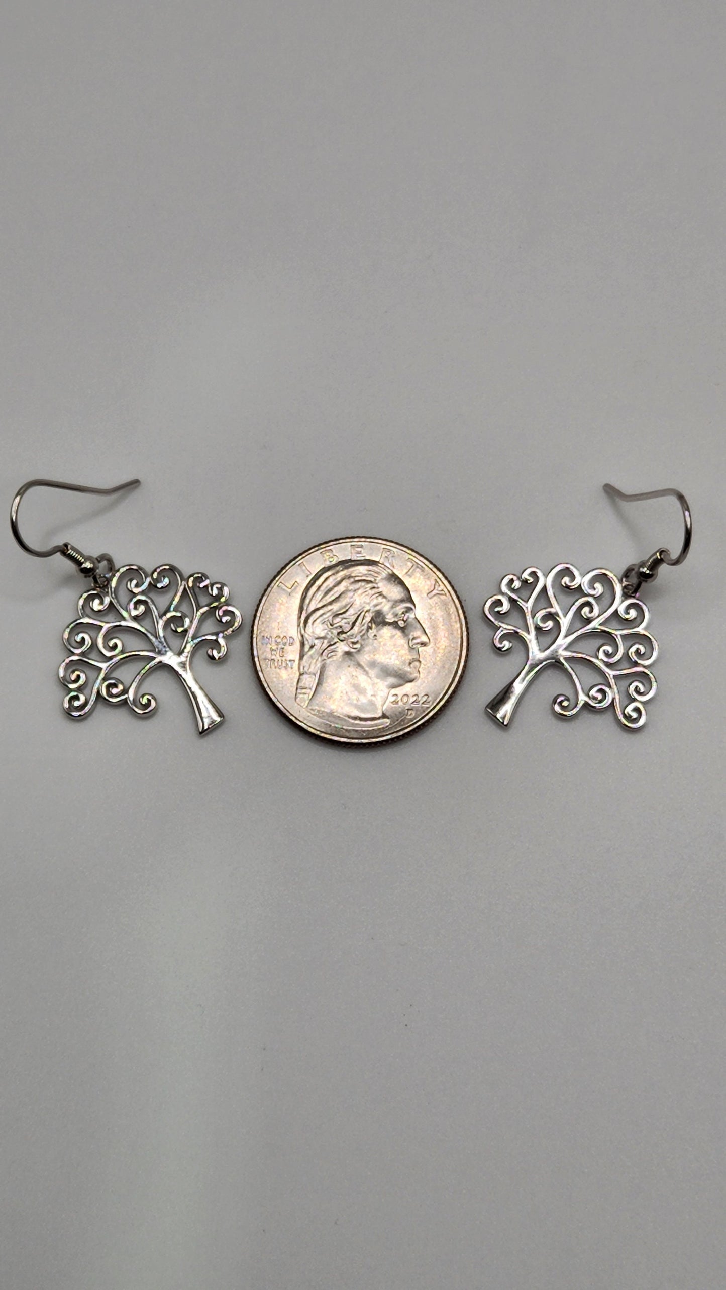 Silver Tree of Life Dangle Earrings