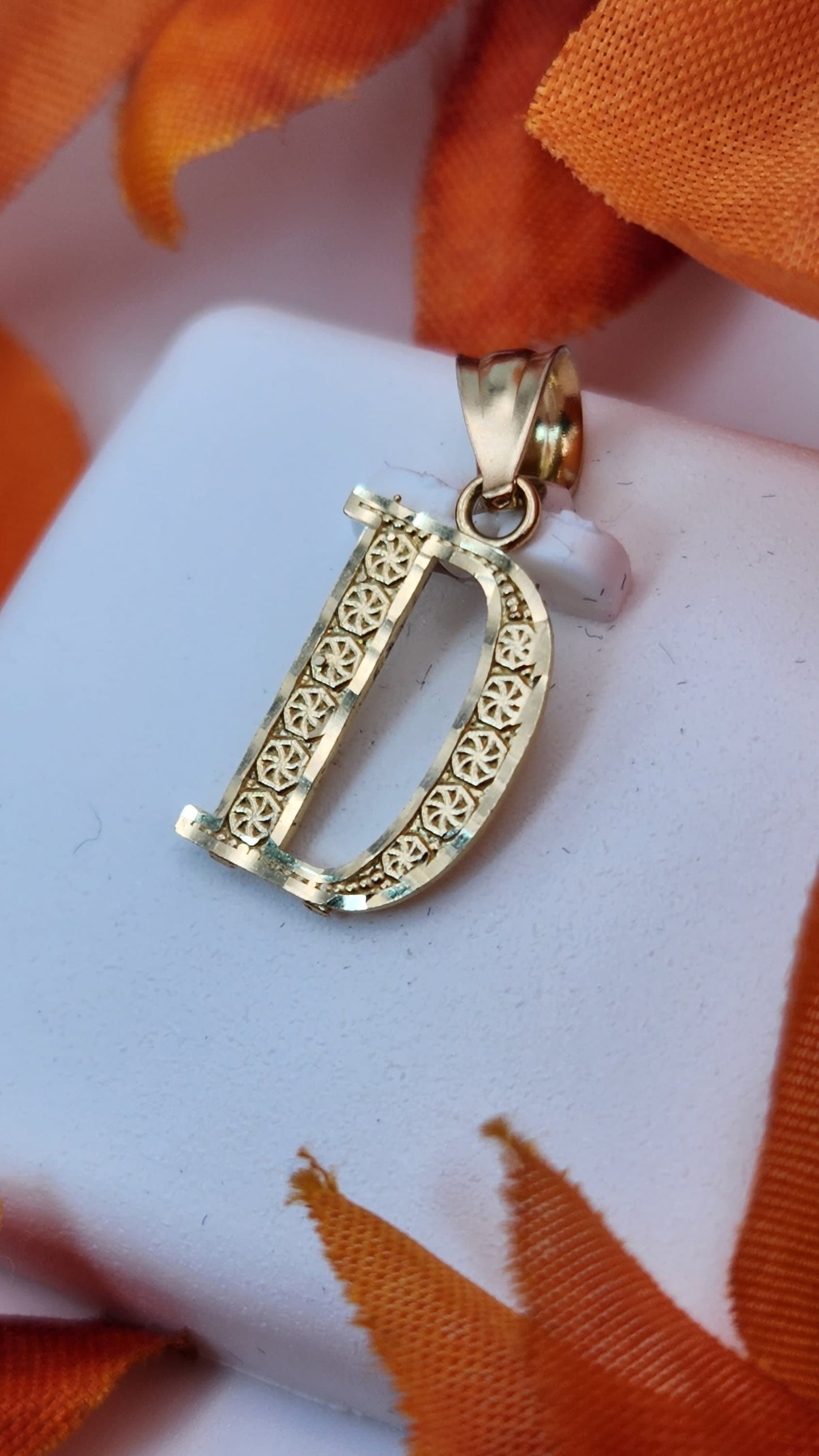 10K Gold letter "D" pendant