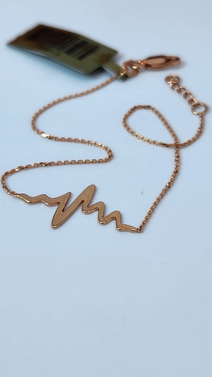 Heart Beat Necklace- 14k rose gold