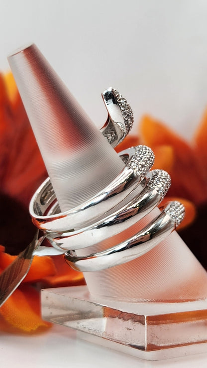 Twist Ring - Silver with 14k Rhodium