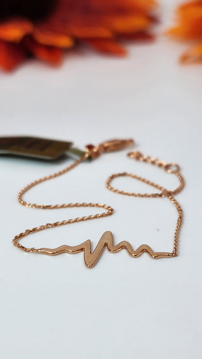 Heart Beat Necklace- 14k rose gold